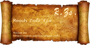 Resch Zsófia névjegykártya